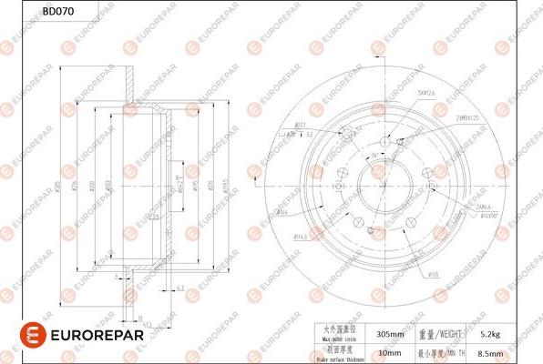 EUROREPAR 1684249880 - Kočioni disk www.molydon.hr