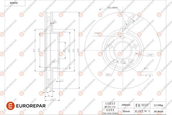 EUROREPAR 1684249280 - Kočioni disk www.molydon.hr