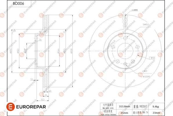 EUROREPAR 1684244880 - Kočioni disk www.molydon.hr