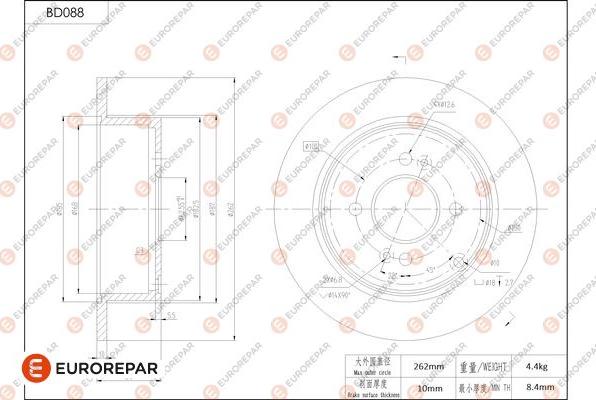 EUROREPAR 1684245580 - Kočioni disk www.molydon.hr