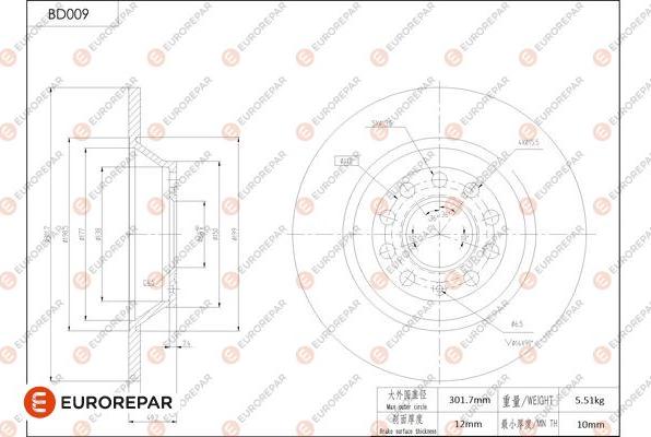 EUROREPAR 1684245180 - Kočioni disk www.molydon.hr