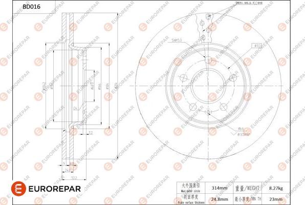 EUROREPAR 1684245880 - Kočioni disk www.molydon.hr