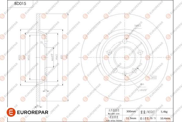 EUROREPAR 1684245780 - Kočioni disk www.molydon.hr