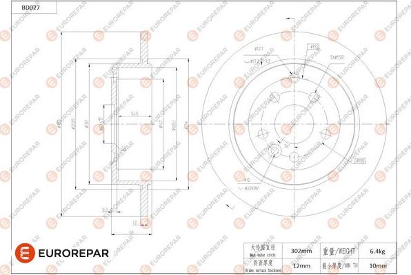 EUROREPAR 1684246980 - Kočioni disk www.molydon.hr