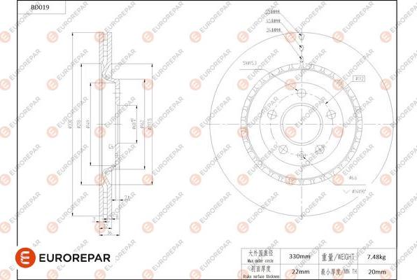 EUROREPAR 1684246180 - Kočioni disk www.molydon.hr