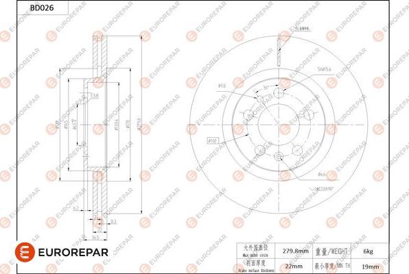 EUROREPAR 1684246880 - Kočioni disk www.molydon.hr