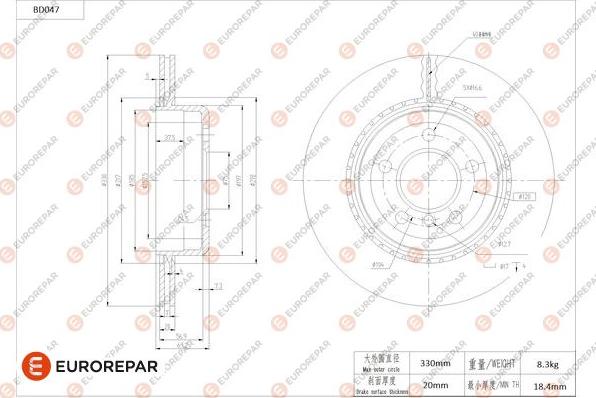 EUROREPAR 1684248980 - Kočioni disk www.molydon.hr