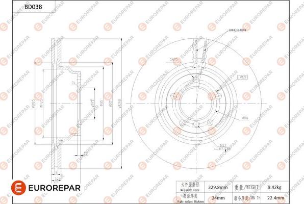 EUROREPAR 1684248080 - Kočioni disk www.molydon.hr