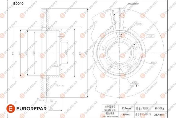 EUROREPAR 1684248280 - Kočioni disk www.molydon.hr