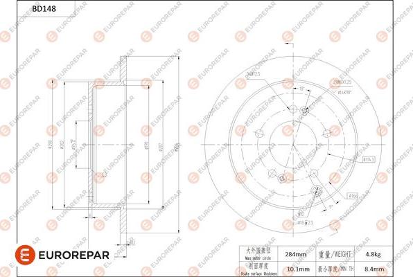 EUROREPAR 1684259080 - Kočioni disk www.molydon.hr