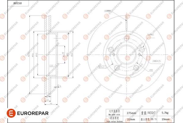 EUROREPAR 1684259280 - Kočioni disk www.molydon.hr