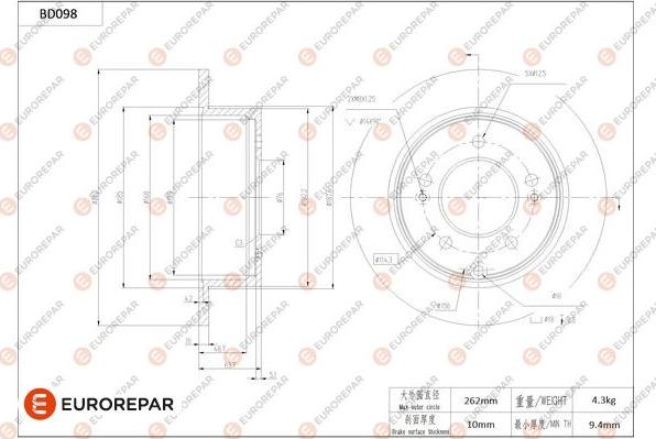 EUROREPAR 1684254080 - Kočioni disk www.molydon.hr