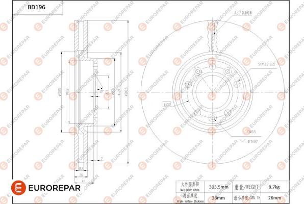 EUROREPAR 1684255480 - Kočioni disk www.molydon.hr