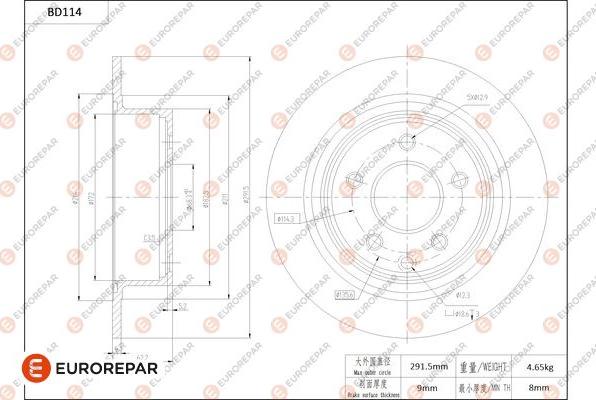 EUROREPAR 1684255680 - Kočioni disk www.molydon.hr