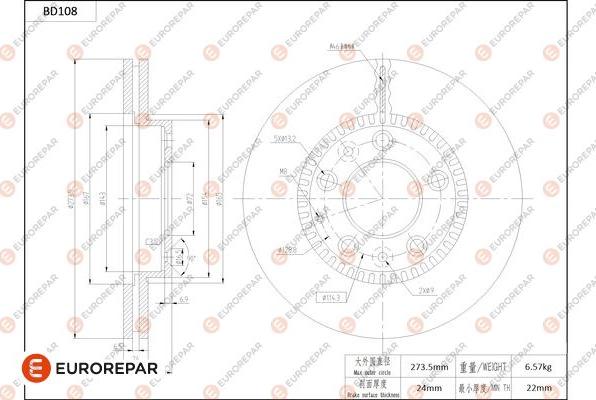 EUROREPAR 1684255080 - Kočioni disk www.molydon.hr