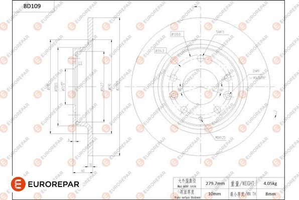 EUROREPAR 1684255180 - Kočioni disk www.molydon.hr