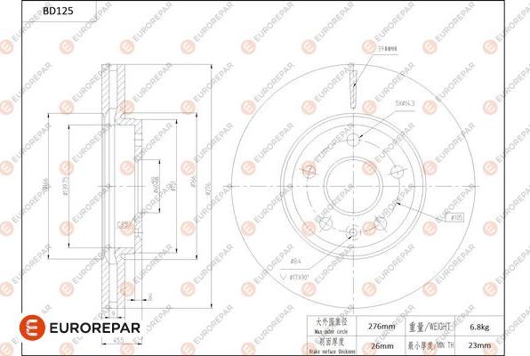 EUROREPAR 1684256780 - Kočioni disk www.molydon.hr