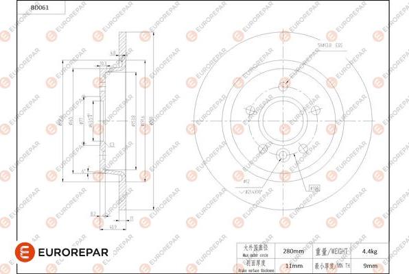 EUROREPAR 1684250380 - Kočioni disk www.molydon.hr