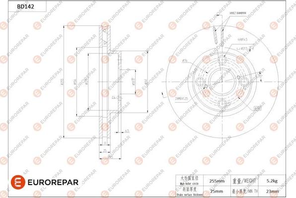 EUROREPAR 1684258480 - Kočioni disk www.molydon.hr