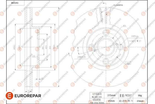 EUROREPAR 1684258580 - Kočioni disk www.molydon.hr