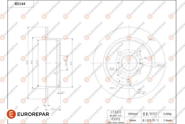 EUROREPAR 1684258680 - Kočioni disk www.molydon.hr