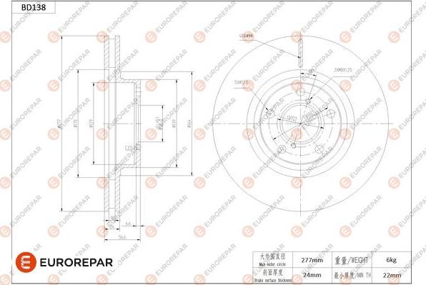 EUROREPAR 1684258080 - Kočioni disk www.molydon.hr