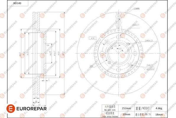 EUROREPAR 1684258280 - Kočioni disk www.molydon.hr