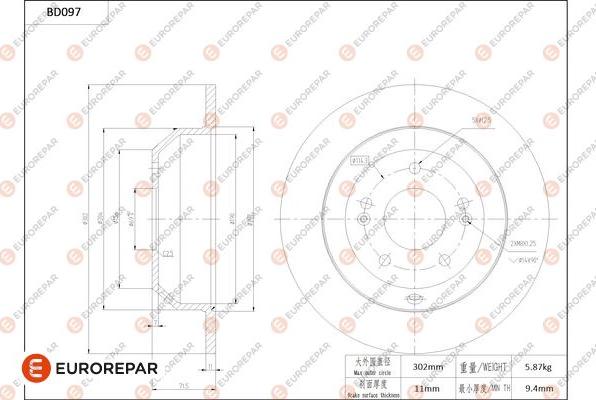 EUROREPAR 1684253980 - Kočioni disk www.molydon.hr