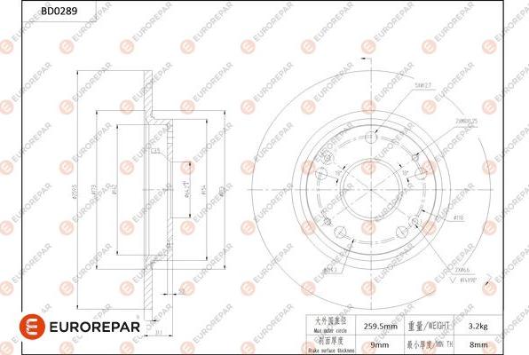 EUROREPAR 1684253080 - Kočioni disk www.molydon.hr