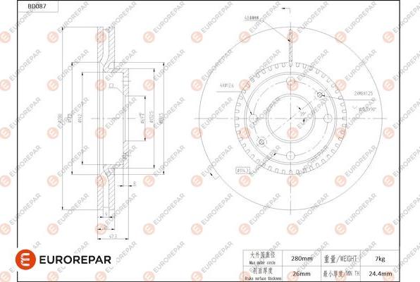 EUROREPAR 1684252980 - Kočioni disk www.molydon.hr