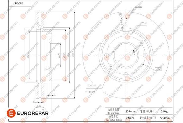 EUROREPAR 1684252880 - Kočioni disk www.molydon.hr