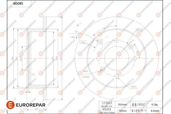 EUROREPAR 1684252780 - Kočioni disk www.molydon.hr