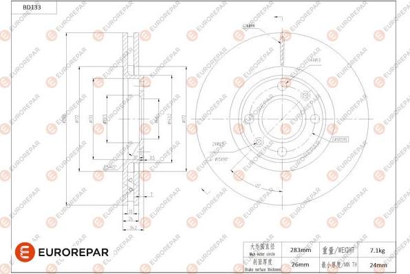 EUROREPAR 1684257580 - Kočioni disk www.molydon.hr