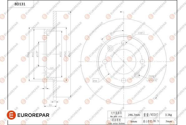 EUROREPAR 1684257380 - Kočioni disk www.molydon.hr