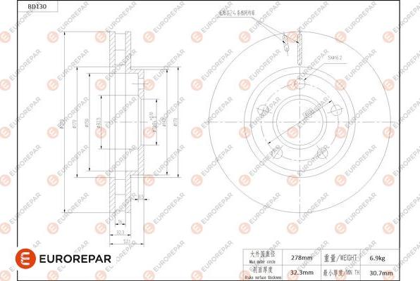 EUROREPAR 1684257280 - Kočioni disk www.molydon.hr