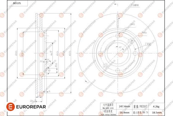 EUROREPAR 1684257780 - Kočioni disk www.molydon.hr