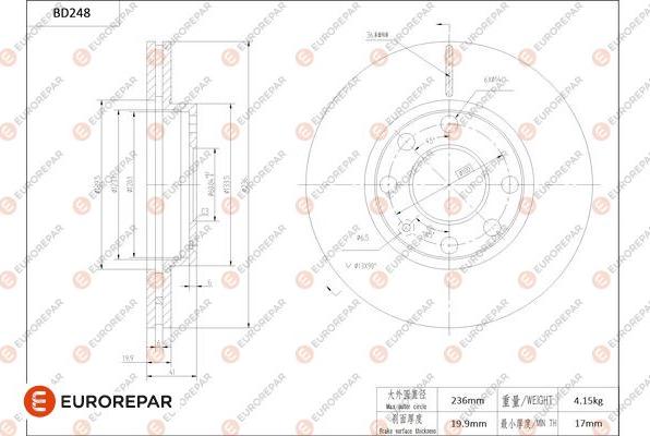 EUROREPAR 1684269080 - Kočioni disk www.molydon.hr