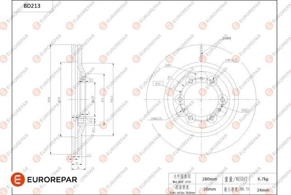 EUROREPAR 1684265580 - Kočioni disk www.molydon.hr