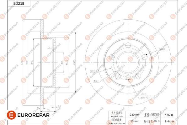 EUROREPAR 1684266180 - Kočioni disk www.molydon.hr