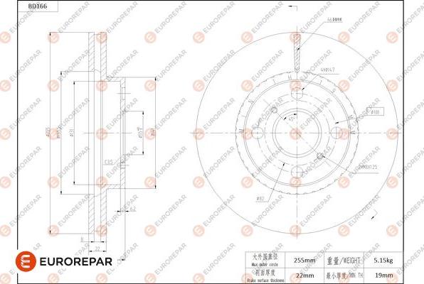 EUROREPAR 1684260880 - Kočioni disk www.molydon.hr