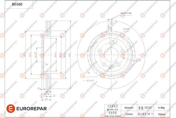 EUROREPAR 1684260280 - Kočioni disk www.molydon.hr