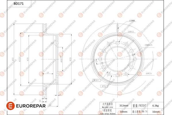 EUROREPAR 1684261380 - Kočioni disk www.molydon.hr