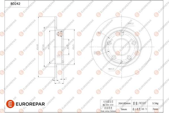 EUROREPAR 1684268480 - Kočioni disk www.molydon.hr