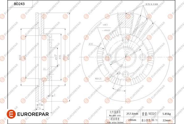 EUROREPAR 1684268580 - Kočioni disk www.molydon.hr