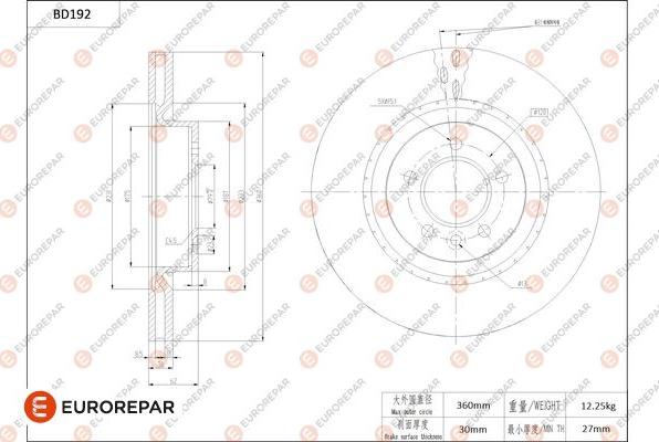 EUROREPAR 1684263480 - Kočioni disk www.molydon.hr