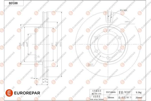 EUROREPAR 1684263080 - Kočioni disk www.molydon.hr