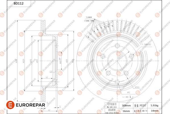 EUROREPAR 1684263880 - Kočioni disk www.molydon.hr