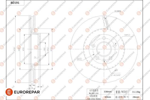 EUROREPAR 1684263380 - Kočioni disk www.molydon.hr