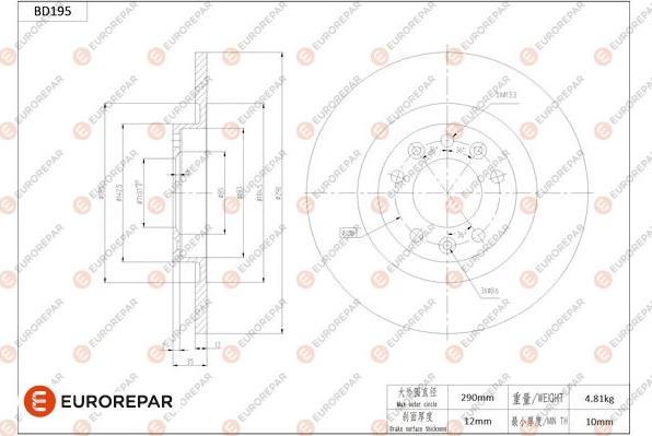 EUROREPAR 1684263780 - Kočioni disk www.molydon.hr