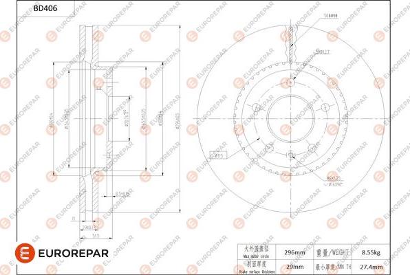 EUROREPAR 1684284880 - Kočioni disk www.molydon.hr